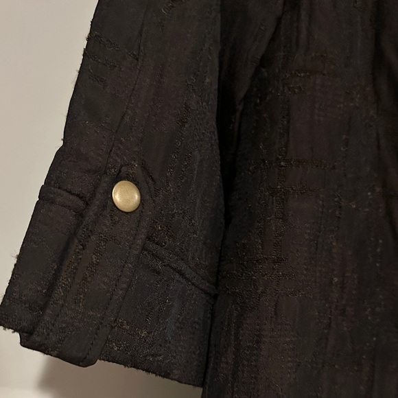 COLDWATER CREEK | Expresso Lined Open Jacket Women's Textured 3/4 Sleeve - Picture 3 of 14